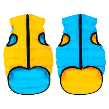 Куртка для собак AiryVest M40 Colors of Freedom жёлто-голубая, двусторонняя стёганая нейлоновая, длина 38–40 см / шея 39–42 см / грудь 63–66 см, арт. 4445-4020