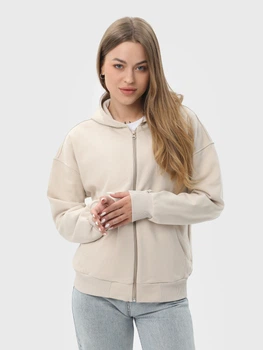 Толстовка на блискавці жіноча Ray Premium Loose U0409W XS Бежева (RAY2000000041636)