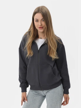 Толстовка на молнии женская Ray Premium Loose U0409W 3XL Темно-серая (RAY2000000042114)
