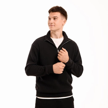 Джемпер Evermont чоловічий на замку трикотажний XL чорний (26487)