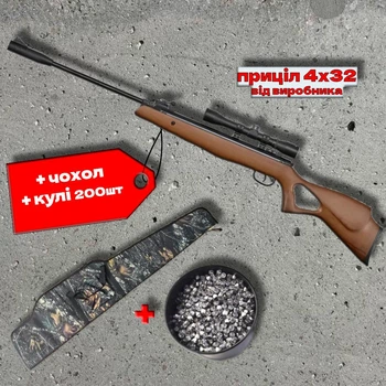 Пневматична гвинтівка Beeman Hound з прицілом 4х32 (1210-1) + чохол + кулі 200шт