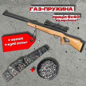 Пневматична гвинтівка Beeman Polar Bear Gas Ram з прицілом 6х40 (10620GP) + чохол + кулі 200шт