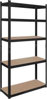 Regał metalowy Rebel RB-1251B 180 x 90 x 40 cm Czarny (5901890104012)