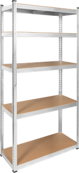 Regał metalowy Rebel RB-1251 180 x 90 x 40 cm Srebrny (5901890104548)