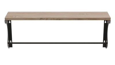 Полка настенная Ferrum-decor Юзиби 270x600x150 металл Черный ДСП Дуб Сан-Марино 16 мм (FRD-102675)