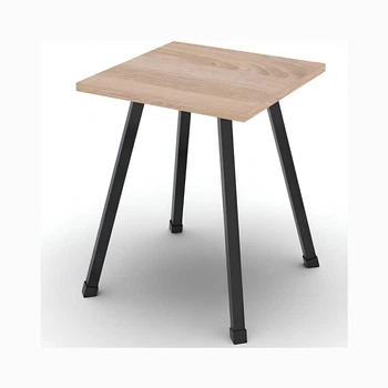 Табурет кухонный Ferrum-decor 430x320x320 Черный металл ДСП Дуб Сонома 16 мм (FRD-104640)