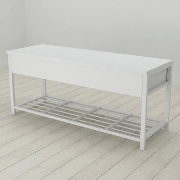 Банкетка с ящиком Ferrum-decor Дрейк 1 550x1000x400 металл Белый ДСП Белое 16 мм (FRD-103052)