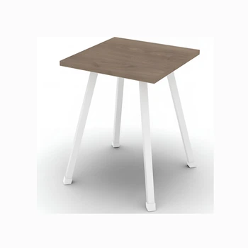 Табурет кухонный Ferrum-decor 430x320x320 Белый металл ДСП Дуб Сонома Трюфель 16 мм (FRD-104644)