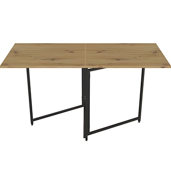Стол трансформер книга Панама Ferrum-decor 75x148x68 Черный металл ДСП Дуб Артизан 16 мм (FRD-106832)