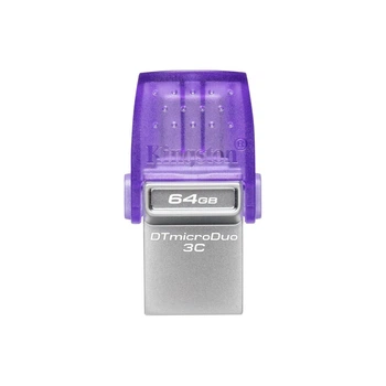 Накопичувач Kingston 64GB USB 3.2 Gen1 + Type-C DT microDuo 3C R200MB/s