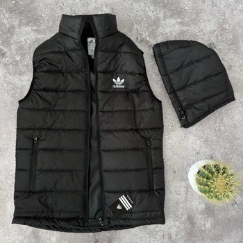 Жилетка чоловіча Adidas зі зйомним капюшоном M чорний