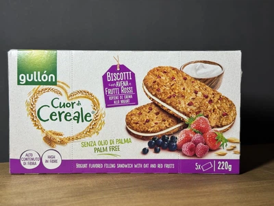 Печенье GULLON Cuor de Cereale Yogurt с нежной йогуртово-ягодной начинкой, 220 г (Испания)