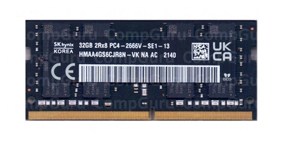 Оперативная память для ноутбука Hynix Black Series DDR4 32GB 2666MHz SO-DIMM 2Rx8 PC4-2666V (HMAA4GS6CJR8N-VK)