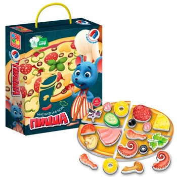 Магнитная игра Vladi Toys VT3004-02 «Пицца» – развивающая игра для детей 3-6 лет