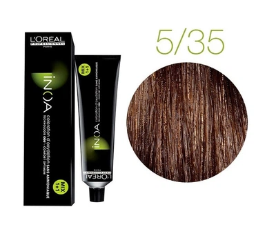 Краска без аммиака L'Oreal Inoa 5.35 светлый шатен золотистый красное дерево 60 мл