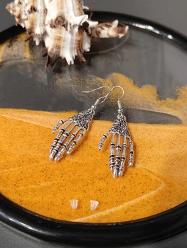 Серьги Helloween/Хэллоуин, сережки ведьми рука скелета