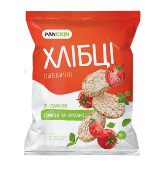 Хлібці Pan Grin гречано-рисові зі смаком томатів, орегано 80 г. (4820171041024)