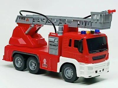 Пожарная машина игрушка JS109-10-01, брызгает водой, подвижные детали, звук, свет