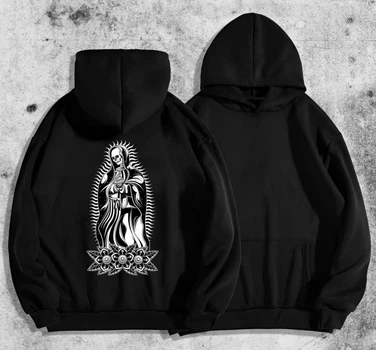 Чоловіче тепле худі з принтом Лос муертос Санта Круз / Los muertos Santa Cruz XL, Чорний