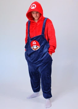 Мужские кигуруми взрослая и подростковая на молнии Kigurumi Супер Марио красный XL 175-185 см (1137/2)