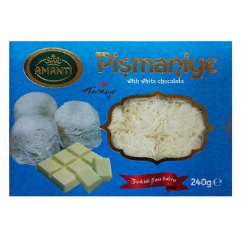 Восточные сладости Пишмание белый шоколад (Pismaniye white chocolate) упаковка 240 г (0,24 кг) тм Amanti