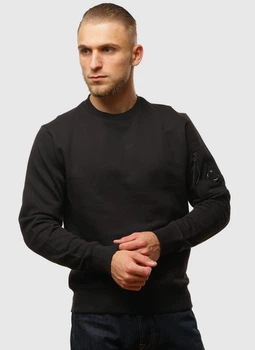Світшот C.P. Company Crew Neck Light Fleece із лінзою на рукаві у розмірі M. Світшот Сіпі Компані.