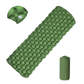 Надувной туристический матрас Sleeping Pad зеленый 190×60 см