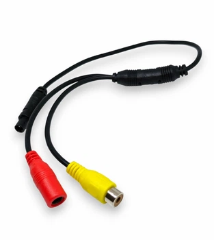 Видео кабель RCA-4PIN для камеры заднего вида 4-контактный штекер разъем RCA CVBS Проводка конектор (70404)