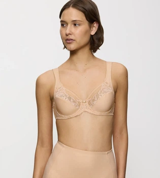 Бюстгальтер Soft Triumph Modern Lace+Cotton W02 00EP 90F бежевый