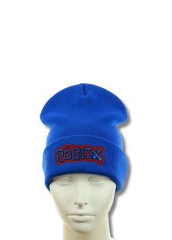 Детская шапка демисезонная с вышивкой Роблокс (Roblox) 52-56 см Синий