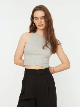Топ жіночий Trendyol TWOSS21AL0050 M Gray (8683043893222)