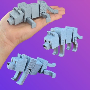 3D Игрушка Герой Майнкрафт Волк, 15 см, подвижный