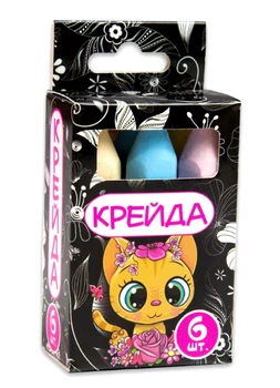 Мел карандаш, 6 штук, разноцветный, Стратег