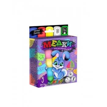Мел для рисования на асфальте большой, 5 шт., украинский/русский, Danko Toys