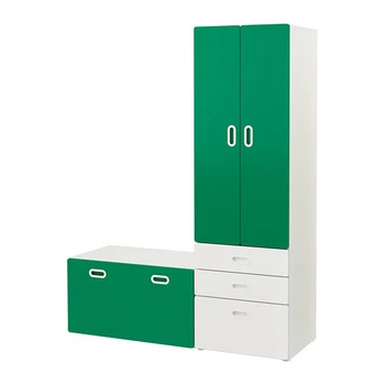 Шкаф со скамейкой IKEA STUVA / FRITIDS 150x50x192 см белый зеленый 992.661.14