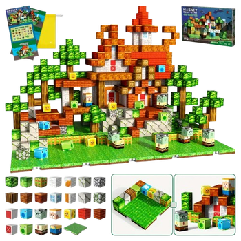 Магнитный конструктор Minecraft 250 шт (150 и 4 основания) по игре Майнкрафт Война растений Mk001033