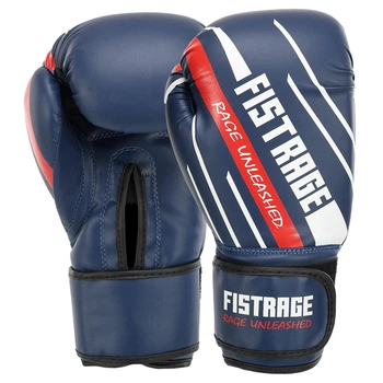 Перчатки боксерские на липучке Fistrage Fight Gear 5119 размер 12 унций Blue-Red-White