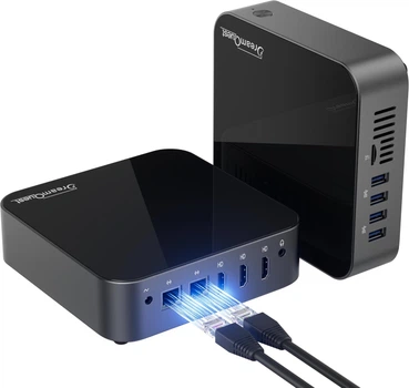 Міні ПК DreamQuest / Intel Alder Lake N95 / RAM 16GB / SSD 512GB / 3 х HDMI / 2 х LAN / Wi-Fi 5 / Bluetooth 4.2 / Windows 11 / Чорний