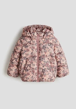 Куртка пуховик розовая Цветы H&M 134-140см ( 400011677)