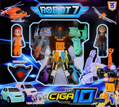 Tobot GIGA 10 трансформер 28 см – великий робот з підсвіткою, звуком та 2 фігурками героїв