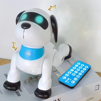 Детская игрушка робот собака на радиоуправлении и функции программирования Stunt Dog.