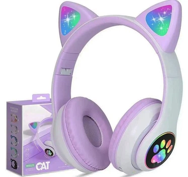Bluetooth дитячі навушники з вушками та підсвічуванням CATear-28.