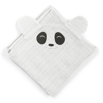 Pieluszki dla noworodka Nuuroo 70 x 70 cm BIO muślin 2 szt PANDA White (5715235004901)