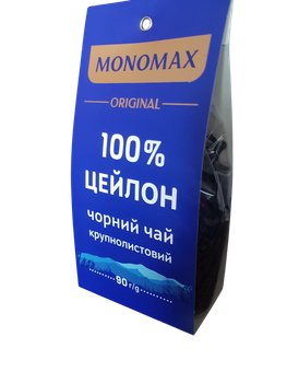 Чорний чай великолистовий Мономах Оригінал 100% Цейлон 90 грамів у м'якому пакованні