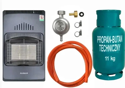 Комплект Газовый обогреватель 4200W 70 кв.м. 4200 Вт + Газовый баллон 27л пропан-бутан 11 кг