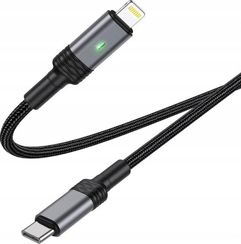 Kabel Borofone BU30 Lynk Smart USB Type-C – Lightning 1.2 m Black (KABAV1000)