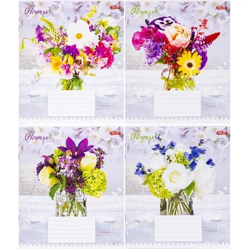 Зошит кольоровий 18 аркушів, клітинка Flowers