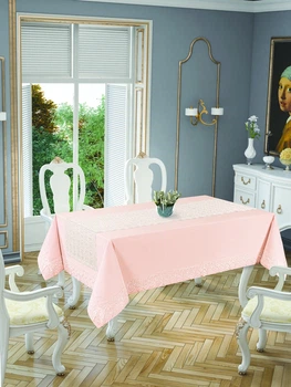 Скатертина Tropik home 14003346 160х220 50% бавовна, 50% поліестер Рожевий
