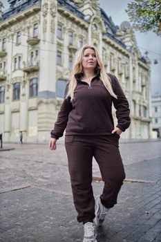 Жіночий флісовий спортивний костюм idiali Коричневий 56 (74818756)