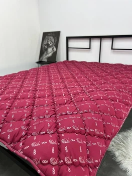 Ковдра ODA зимова холофайбер полуторна 155x210 двостороння (бордовий-сірий)